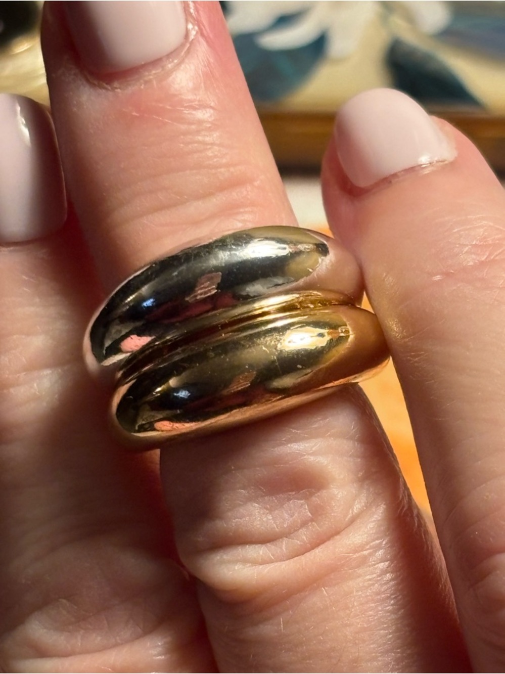 Two-Tone Gold and Silver Dome Ring